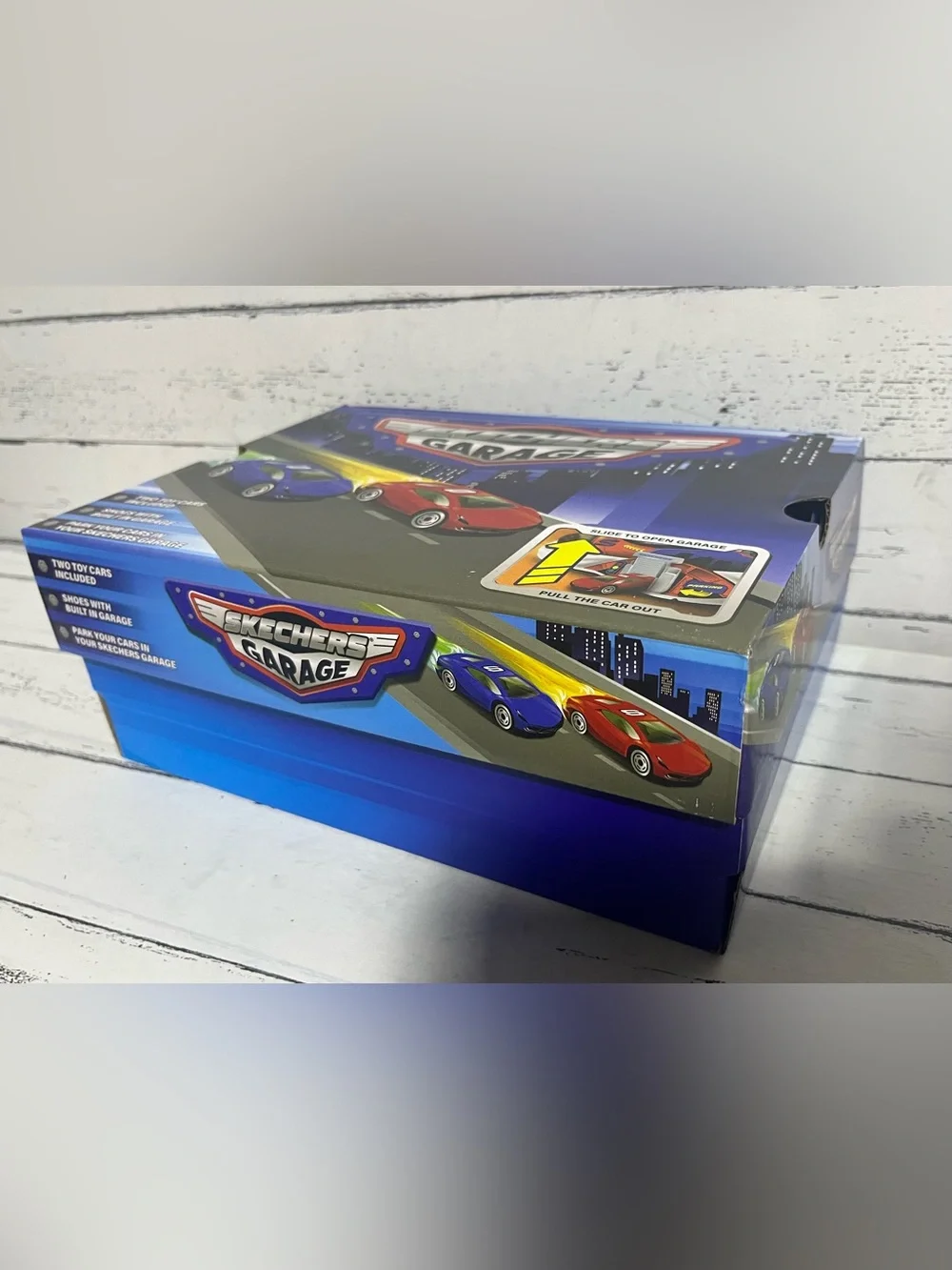 Skechers Kids Garage Running Shoes Size 2 New in Box Toy Cars Sneakers